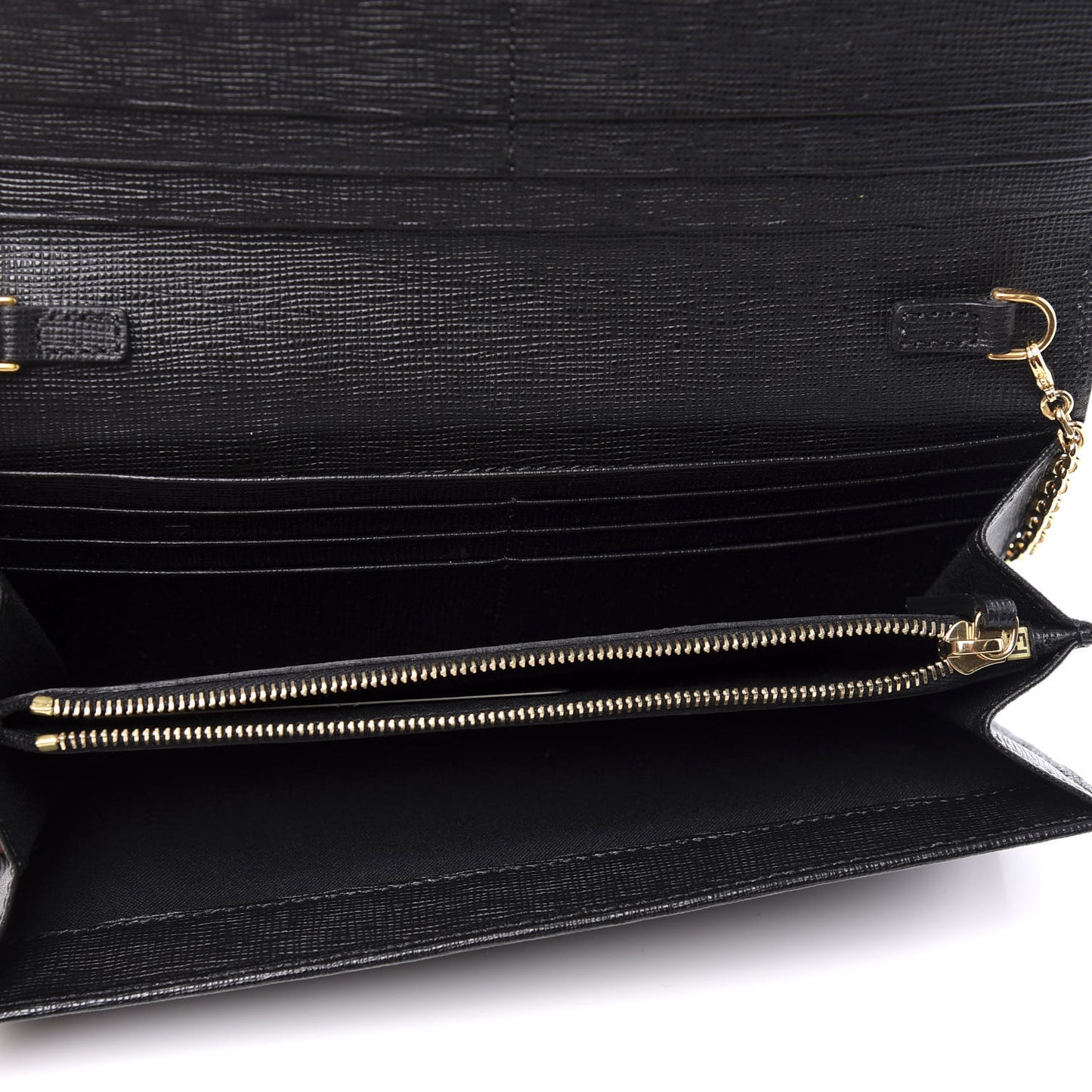 Vitello Elite Studded Monster Continental Wallet on Chain Black