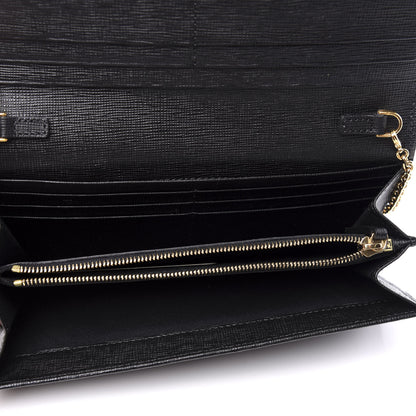Fendi Vitello Elite Studded Monster Continental Wallet on Chain Black 7 of 12