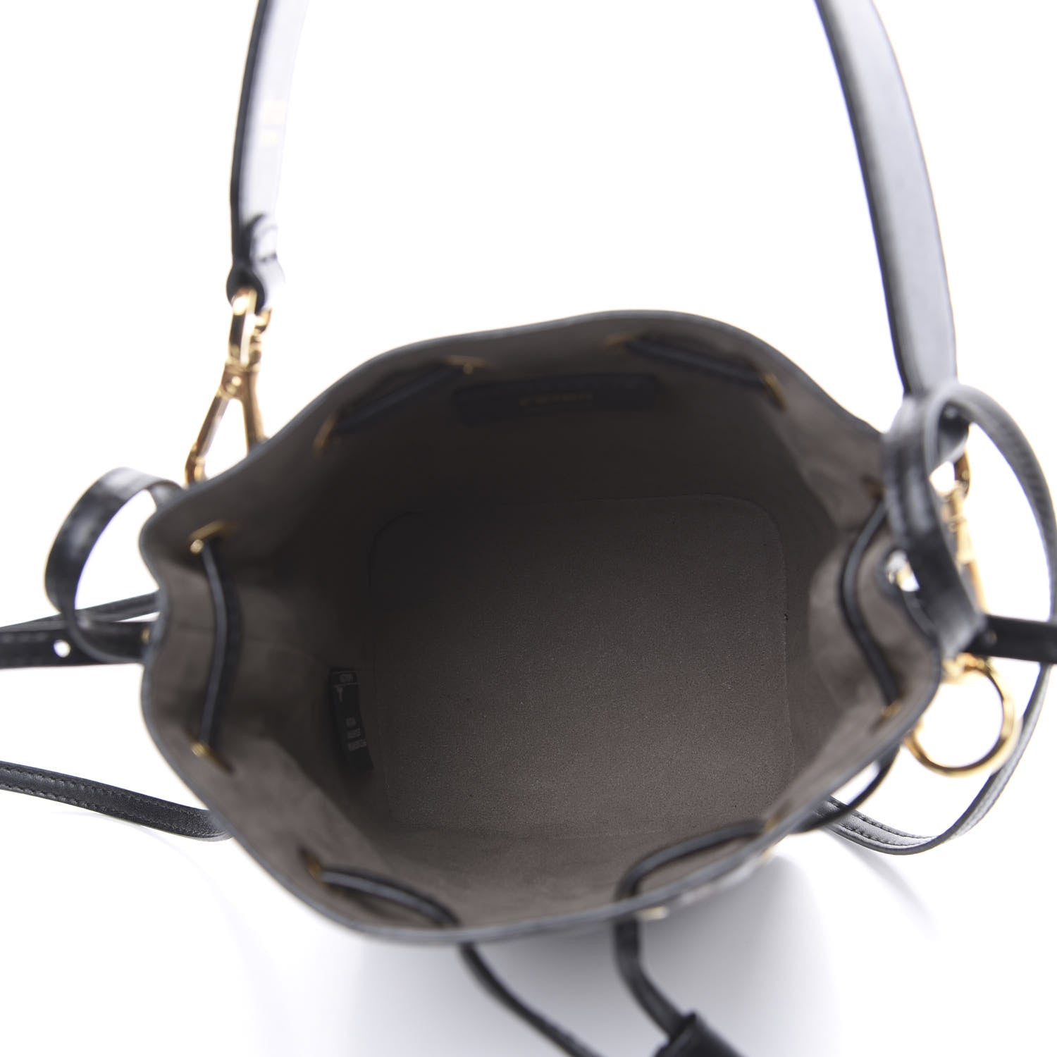 Fendi Vitello Liberty F is Fendi Bi-Color FF 1974 Embossed Mini Mon Tresor Bucket Bag Maya Black 4 of 8