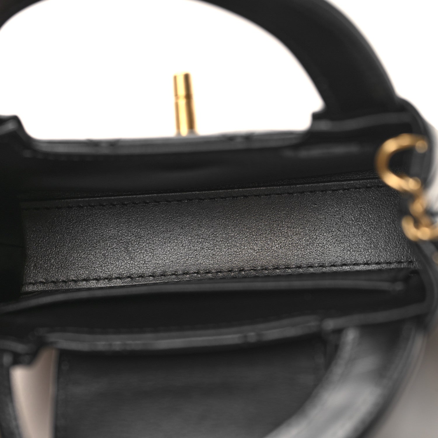 Chanel Shiny Aged Calfskin Quilted Mini Nano Kelly Shopper Black 5 of 11