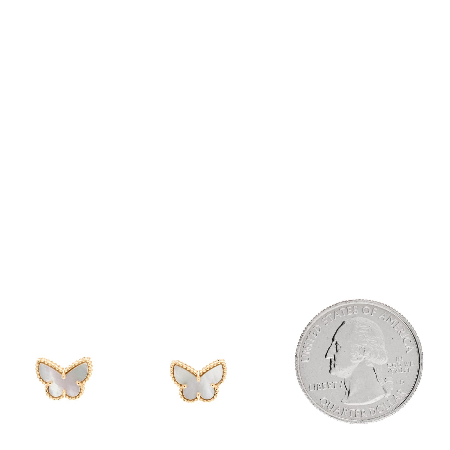 18K Yellow Gold Mother of Pearl Sweet Alhambra Butterfly Earrings