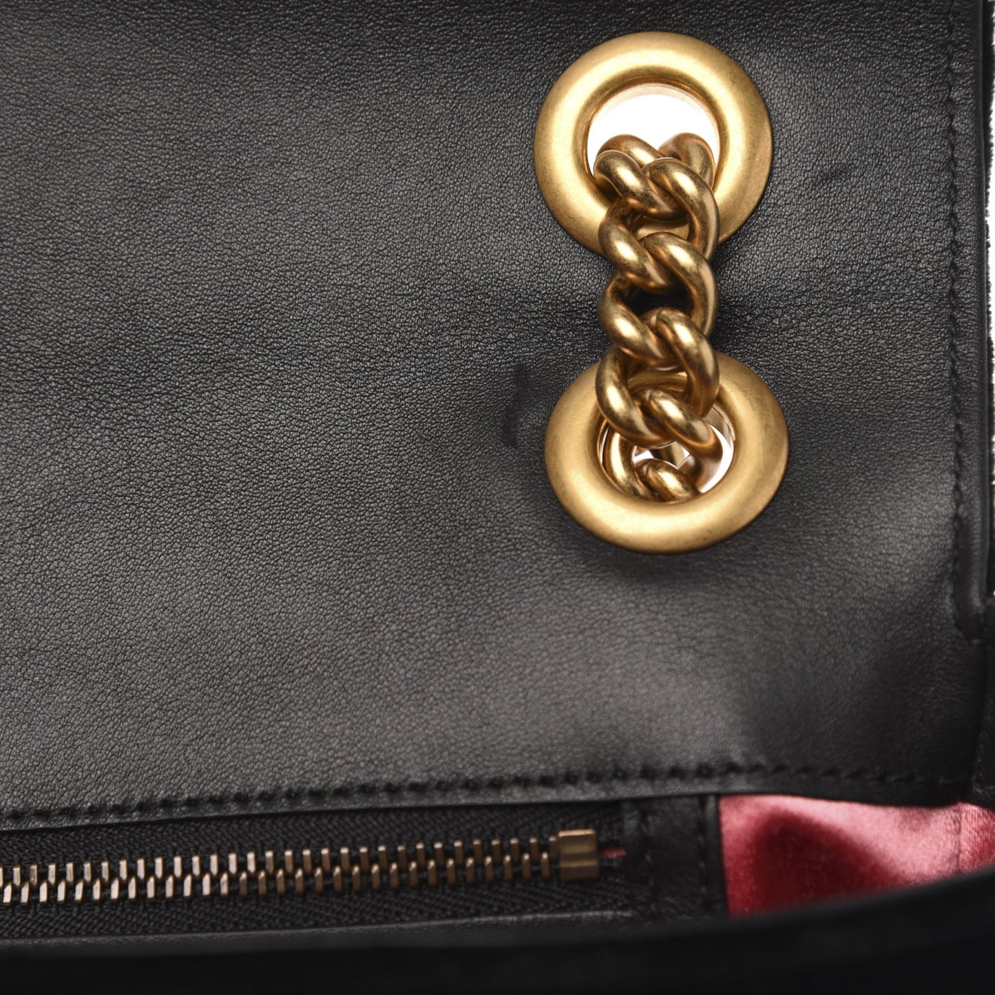 Velvet Matelasse Loved Embroidered Medium GG Marmont Shoulder Bag Black
