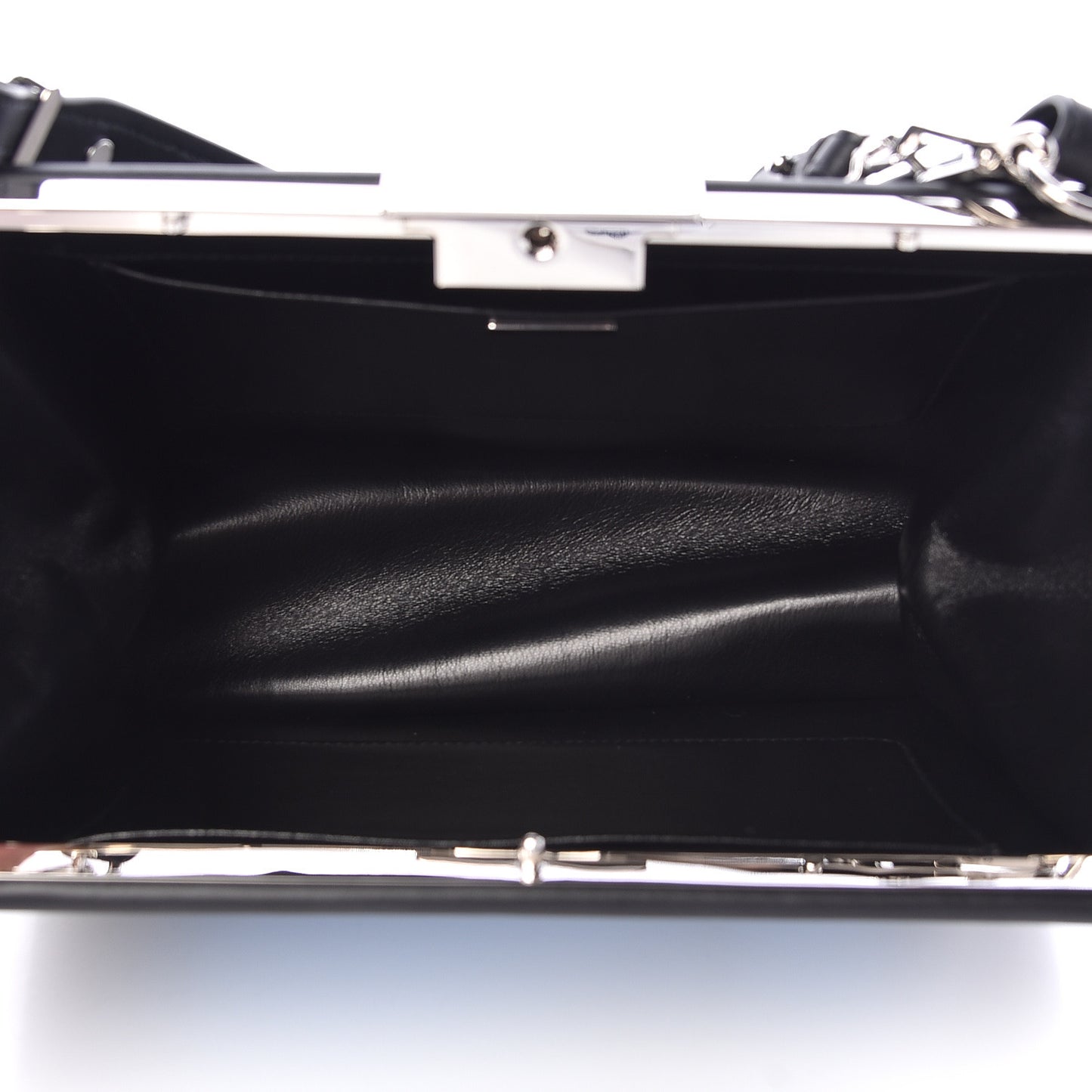 City Calfskin Palm Tree Print Light Frame Bag Black Mare