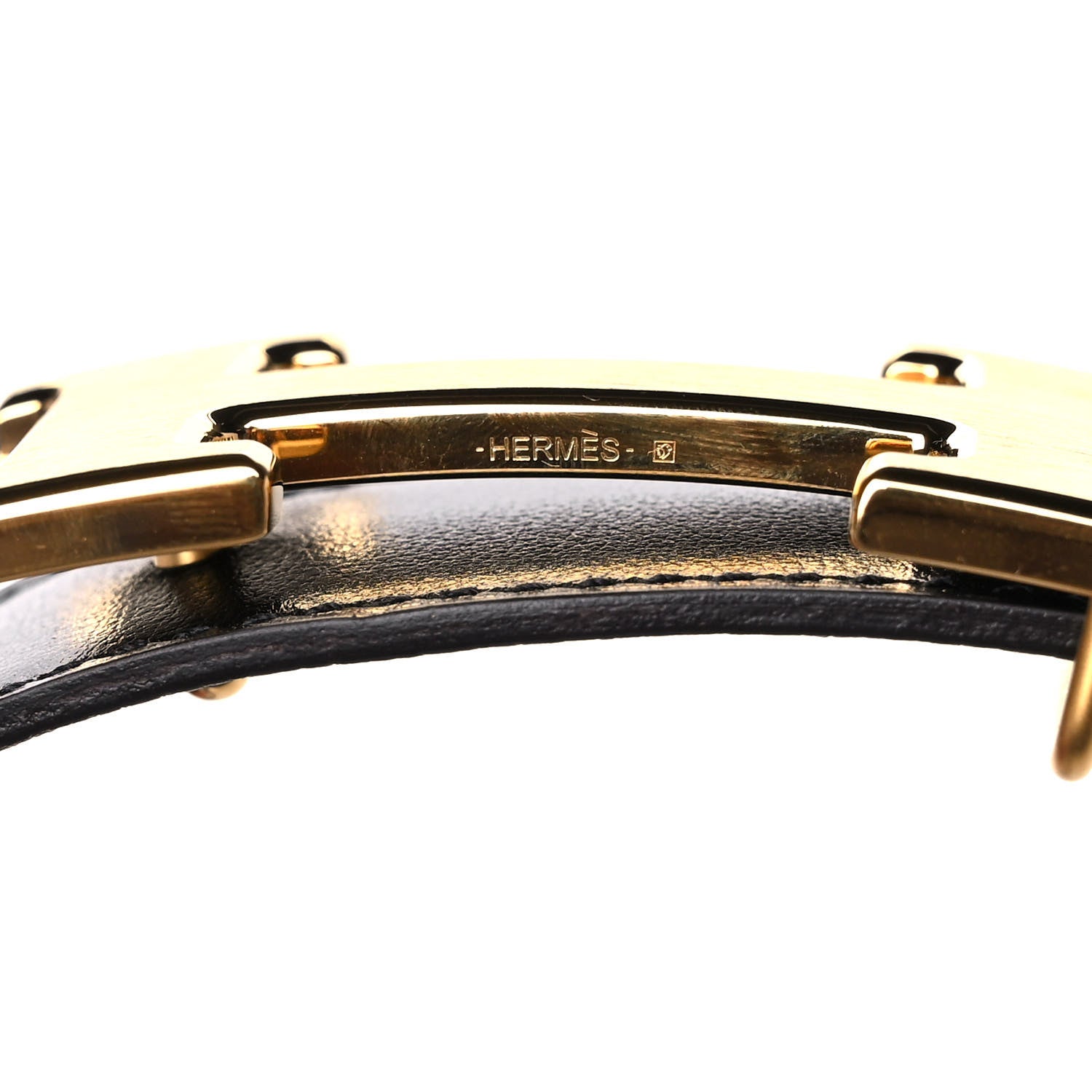 Hermes Box Togo 32mm H Belt 85 Black Gold 3 of 7