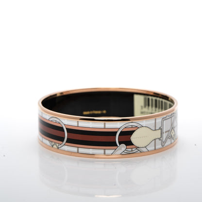 Hermes Enamel Printed Wide Tatersale Bracelet 65 3 of 6