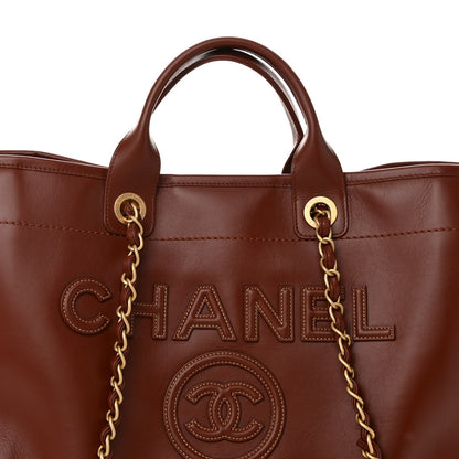 Chanel Calfskin Large Deauville Tote Brown 9 of 11