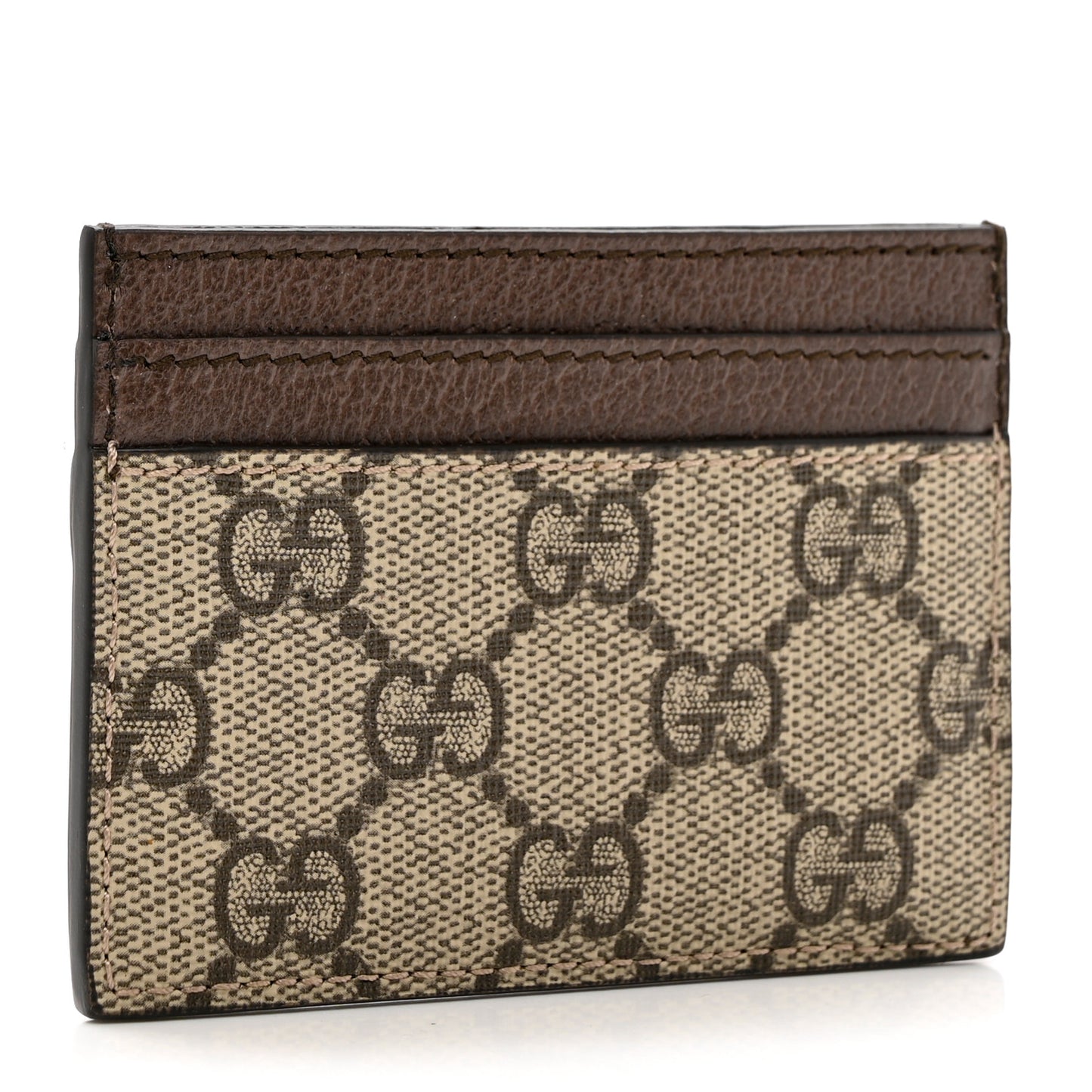 GG Supreme Monogram Ophidia Card Holder Brown