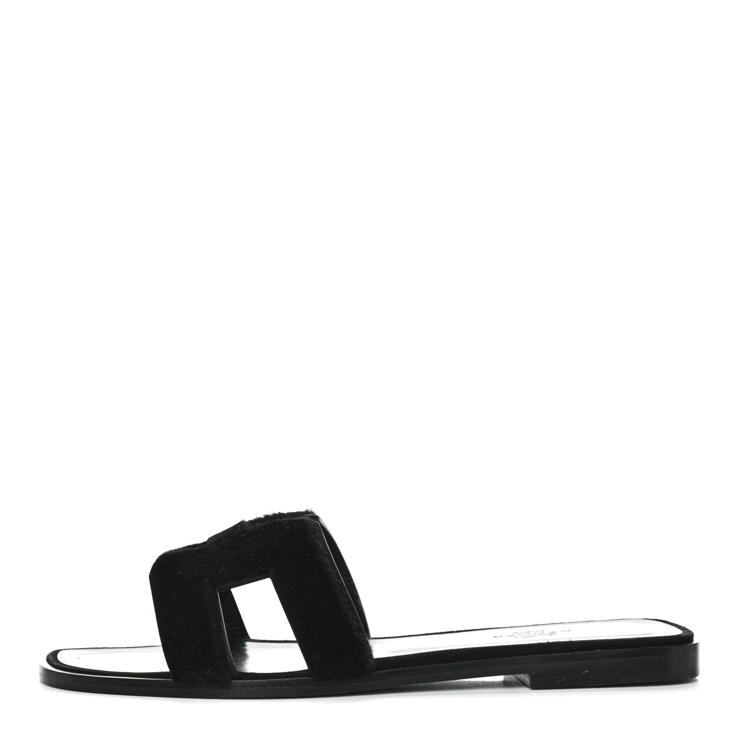 Hermes Mink Fur Oran Sandals 37 Black 1 of 11
