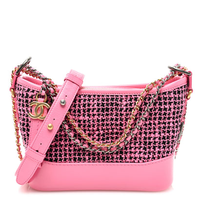 Chanel Tweed Calfskin Small Gabrielle Hobo Pink 1 of 10