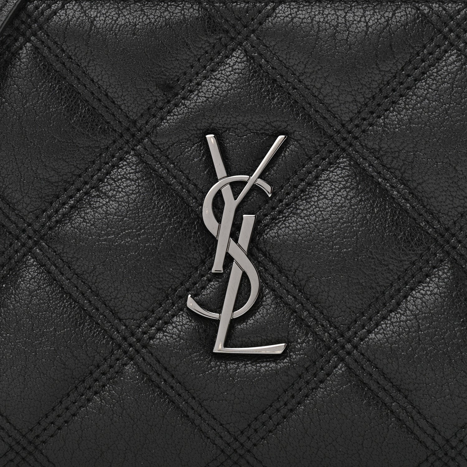 Saint Laurent Grained Lambskin Quilted Mini Becky Double Zip Bag Black 9 of 13