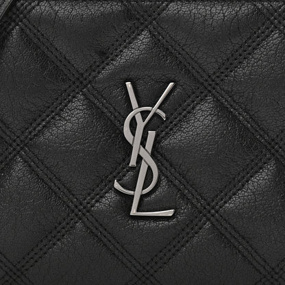 Saint Laurent Grained Lambskin Quilted Mini Becky Double Zip Bag Black 9 of 13