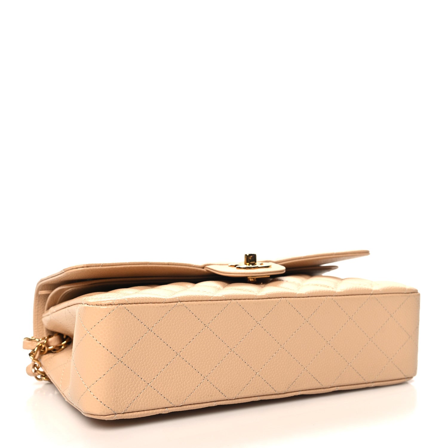 Chanel Caviar Quilted Medium Double Flap Beige 4 of 9