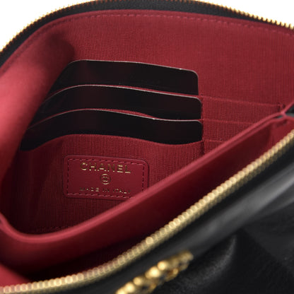 Chanel Shiny Goatskin Quilted Small Chanel 19 Pouch With Handle Black 11 of 19