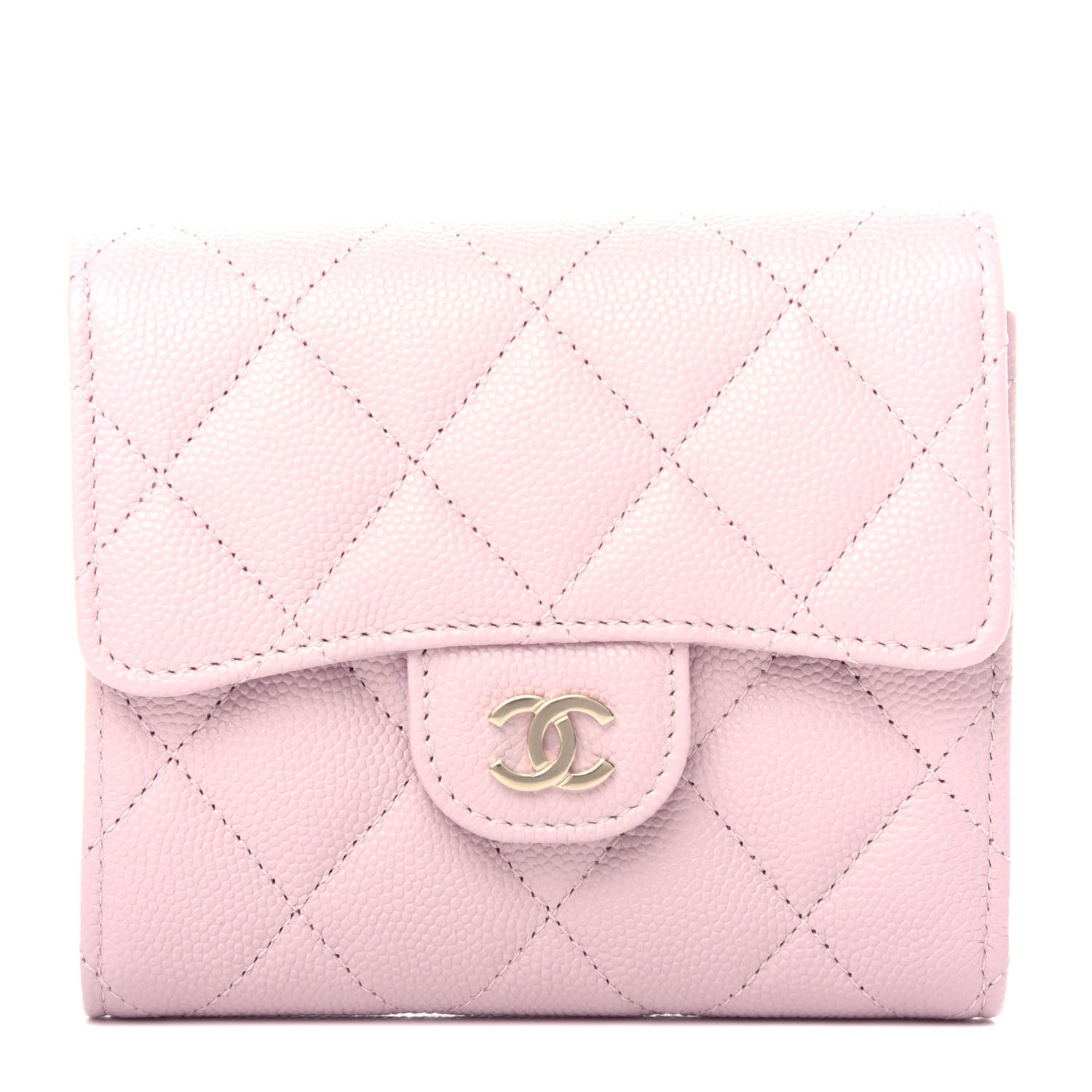 Chanel Caviar Quilted Compact Flap Wallet Light Pink 1 of 9