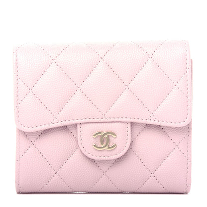 Chanel Caviar Quilted Compact Flap Wallet Light Pink 1 of 9