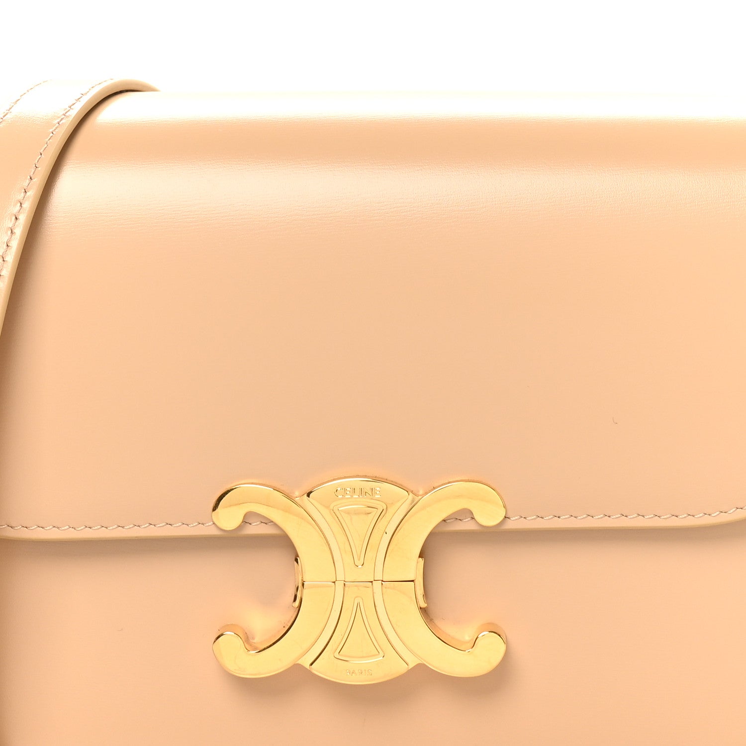 Celine Shiny Calfskin Teen Triomphe Oat Beige 7 of 9