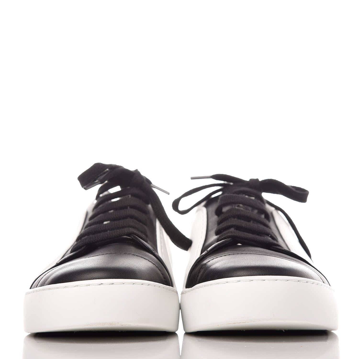 Chanel Calfskin Gum Womens CC Sneakers 41 Black White 2 of 14