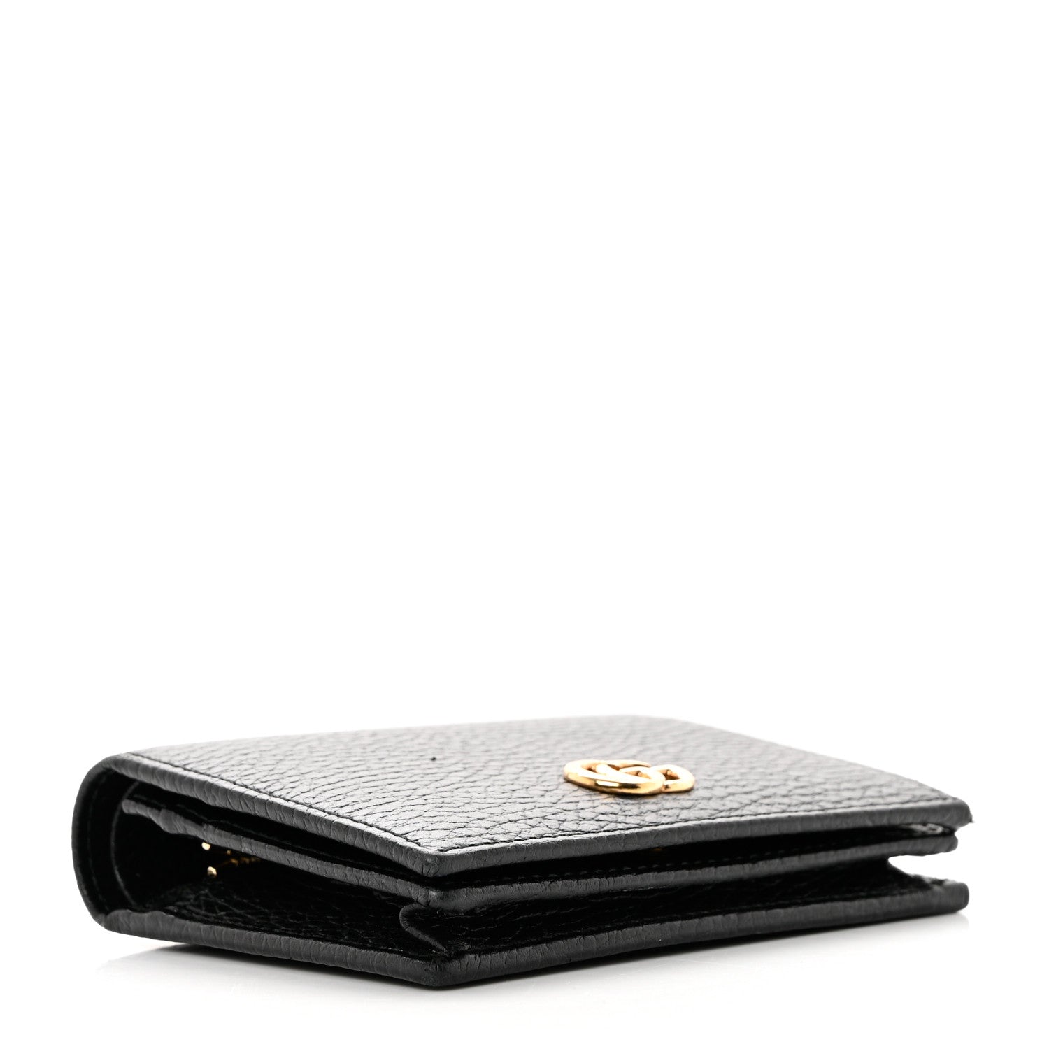 Gucci Pebbled Calfskin GG Marmont Card Case Black 4 of 9