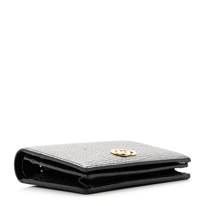 Gucci Pebbled Calfskin GG Marmont Card Case Black 4 of 9