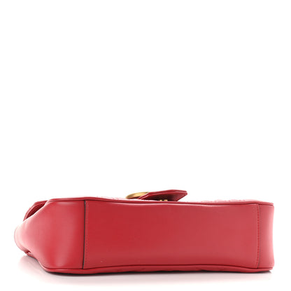 Gucci Calfskin Matelasse Small GG Marmont Shoulder Bag Hibiscus Red 4 of 10