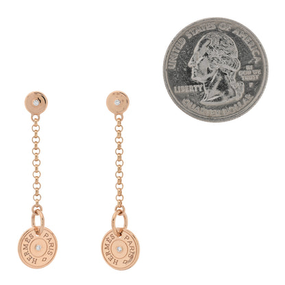 Hermes 18K Rose Gold Diamond Gambade Clou de Selle Earrings 2 of 5