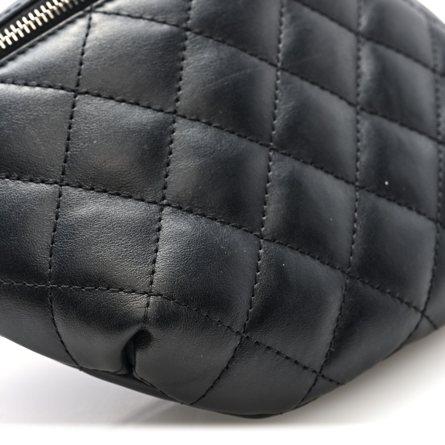 Calfskin Quilted Waist Belt Bag Black