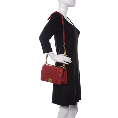 Chanel Caviar Quilted Medium Boy Flap Red 2 of 11