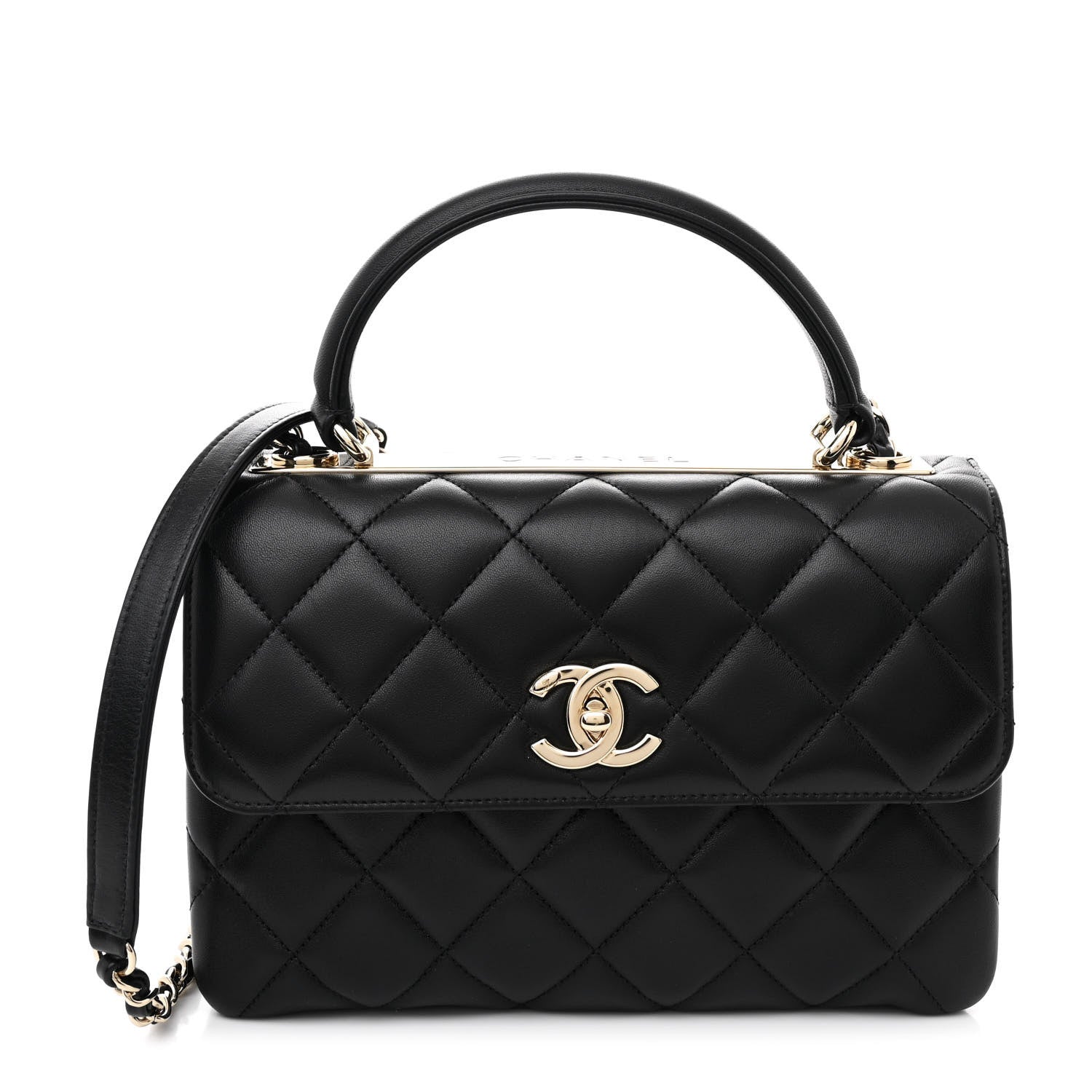 Chanel Lambskin Quilted Small Trendy CC Dual Handle Flap Bag Black 1 of 11