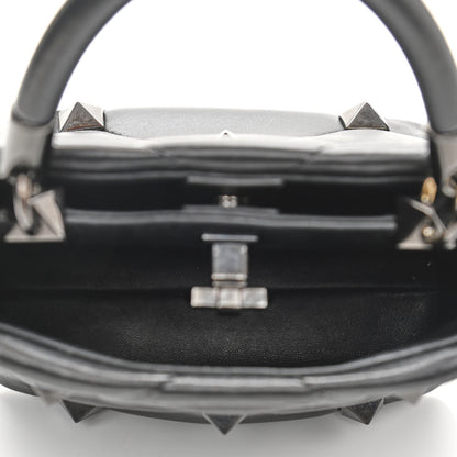 Valentino Garavani Nappa Monochrome Small Roman Stud The Handle Bag Black 5 of 11