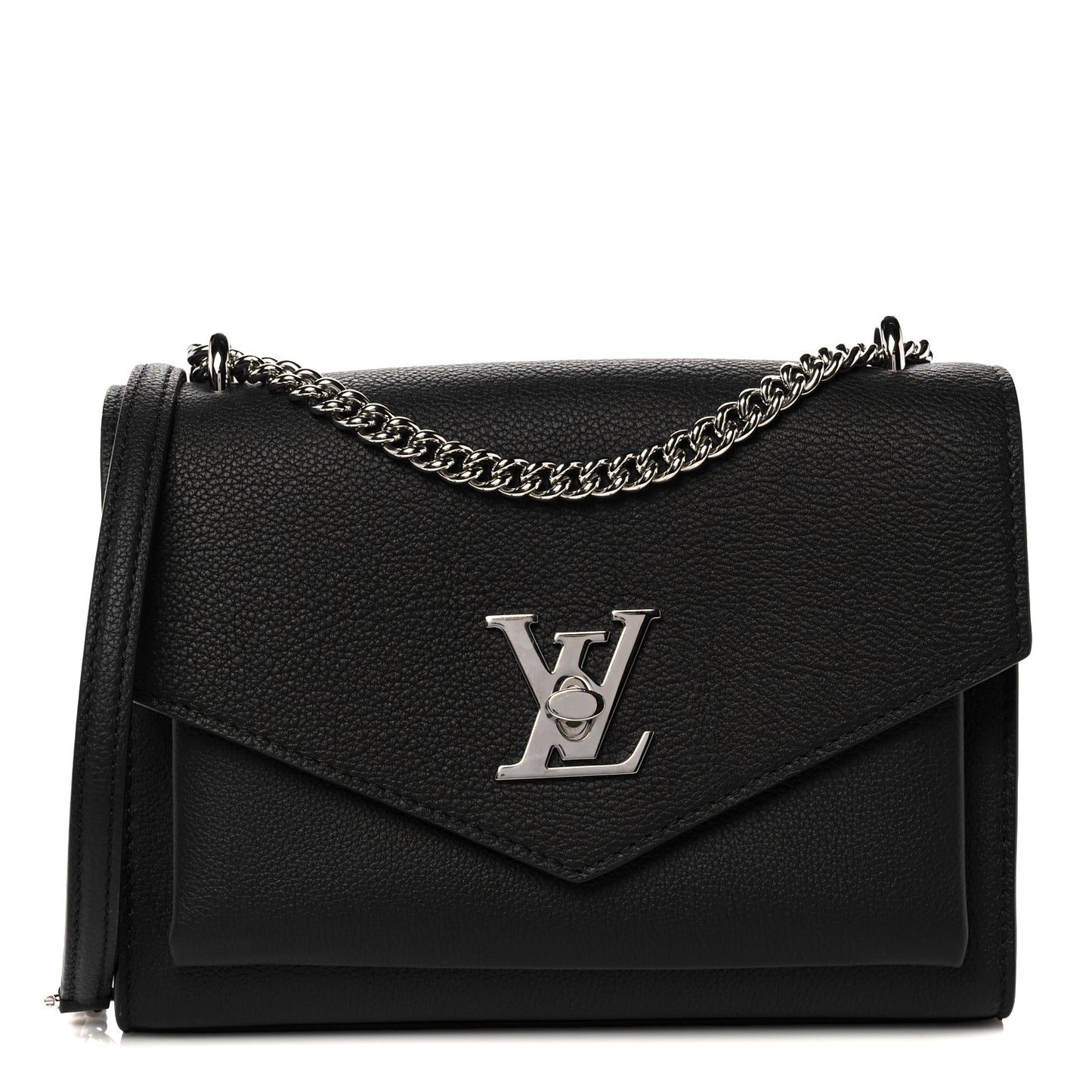 Soft Calfskin Mylockme Chain Bag BB Black