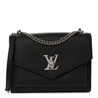 Louis Vuitton Soft Calfskin Mylockme Chain Bag BB Black 1 of 9