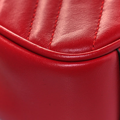 Gucci Calfskin Matelasse Mini GG Marmont Shoulder Bag Hibiscus Red 10 of 13