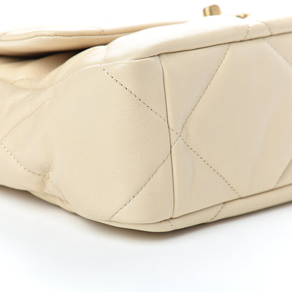 Chanel Goatskin Quilted Large 19 Flap Beige 8 of 10