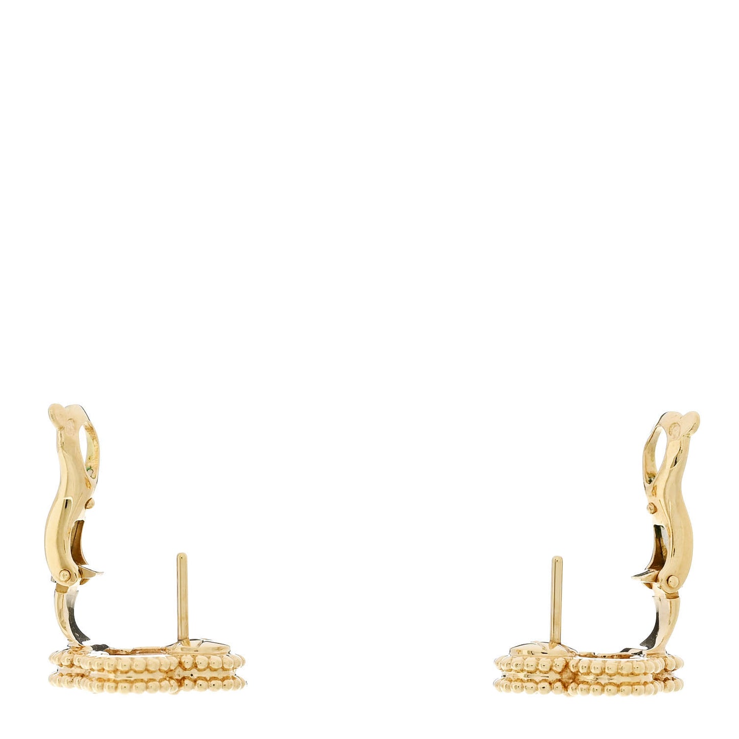 18K Yellow Gold Mother of Pearl Vintage Alhambra Earrings