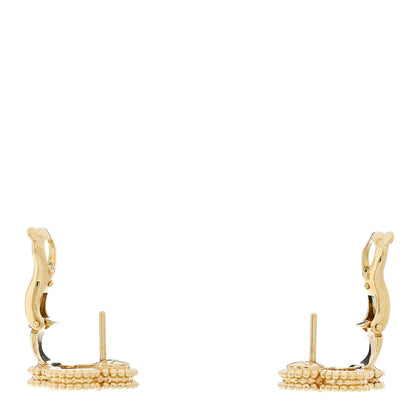 Van Cleef & Arpels 18K Yellow Gold Mother of Pearl Vintage Alhambra Earrings 3 of 5