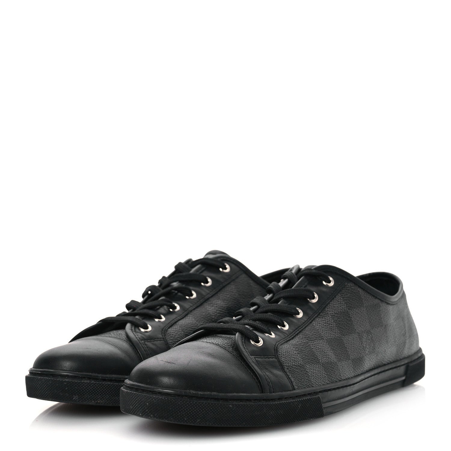 Louis Vuitton Calfskin Damier Graphite Sneakers 7.5 4 of 13