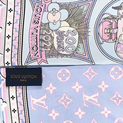 Louis Vuitton Silk Monogram Louis In A Comic Bandeau Bleu 3 of 4