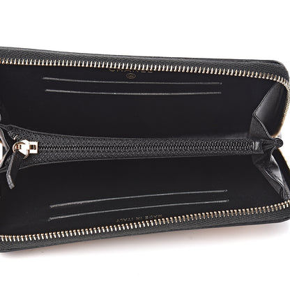 Chanel Caviar Quilted Small Filigree Zip Around Wallet Beige Black 5 of 9
