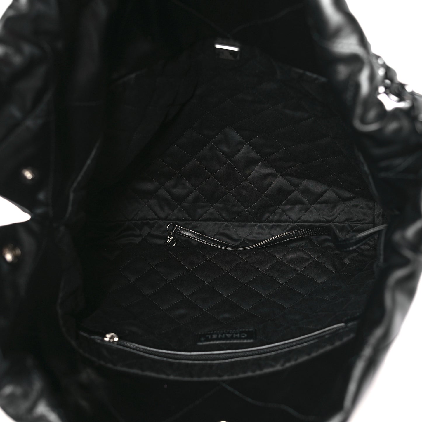 Shiny Calfskin Quilted Chanel 22 So Black