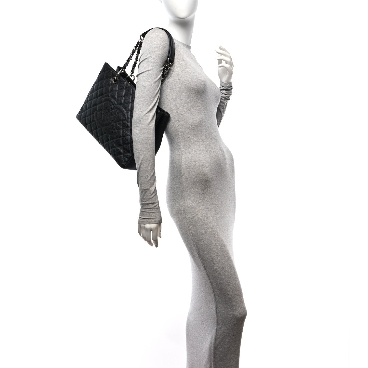 Chanel Caviar Quilted Grand Shopping Tote GST Black 2 of 10