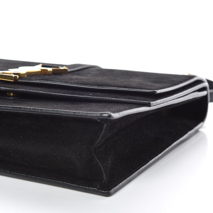 Saint Laurent Suede Sulpice Monogram Medium Shoulder Bag Black 8 of 11