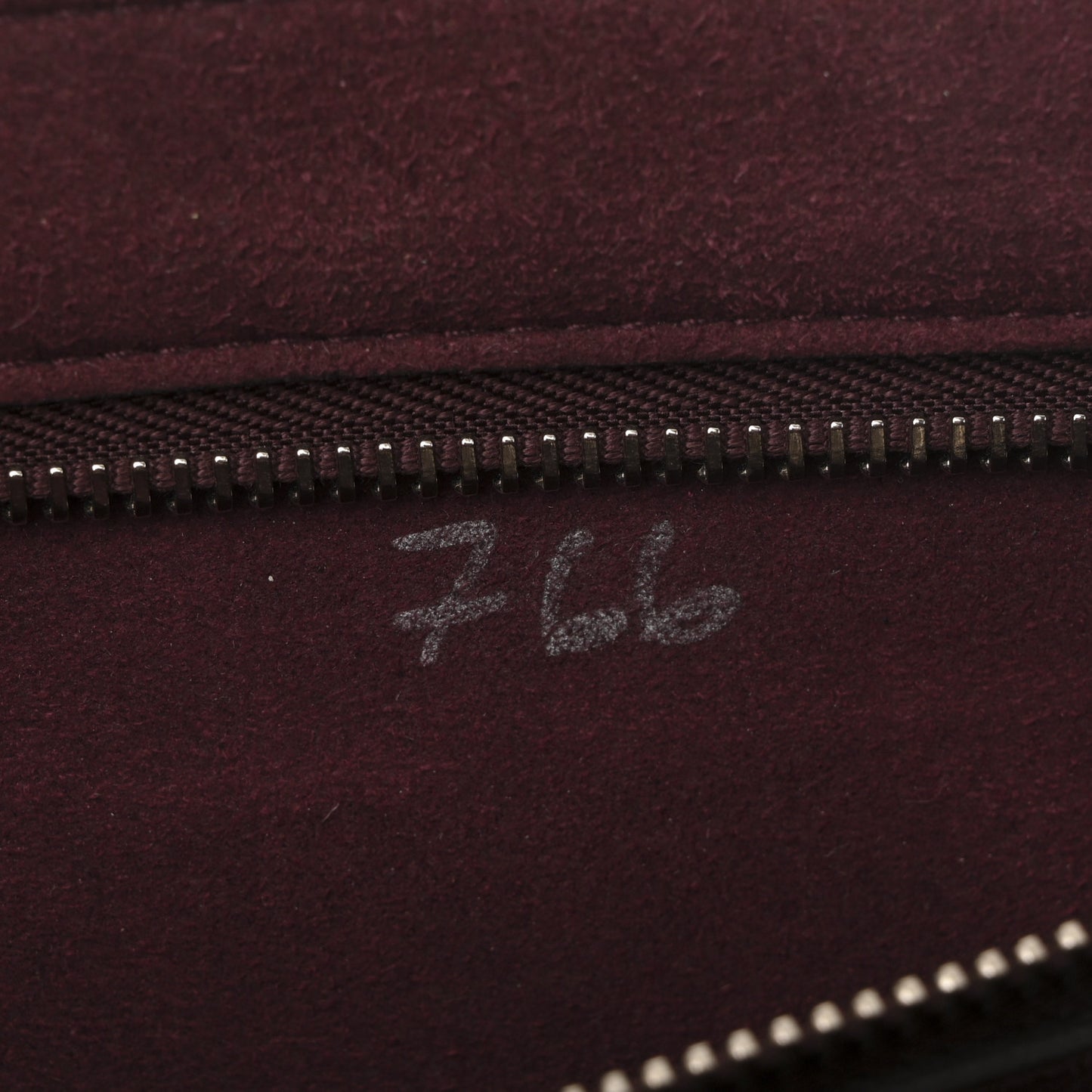 Grained Calfskin Small Shark Lock Satchel Burgundy