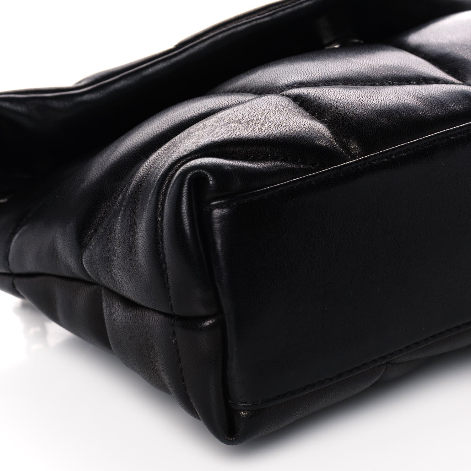 Saint Laurent Lambskin Quilted Toy Loulou Puffer Monogram Chain Satchel Black 10 of 11