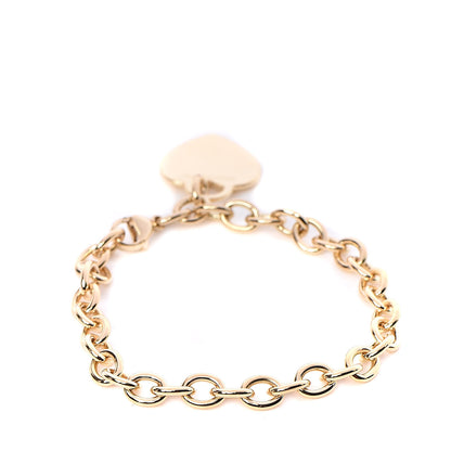 Tiffany 18K Yellow Gold Heart Tag Charm Bracelet 3 of 4