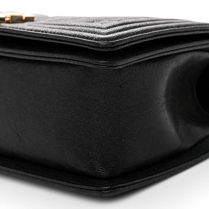 Chanel Caviar Chevron Quilted Medium Boy Flap Black 9 of 11