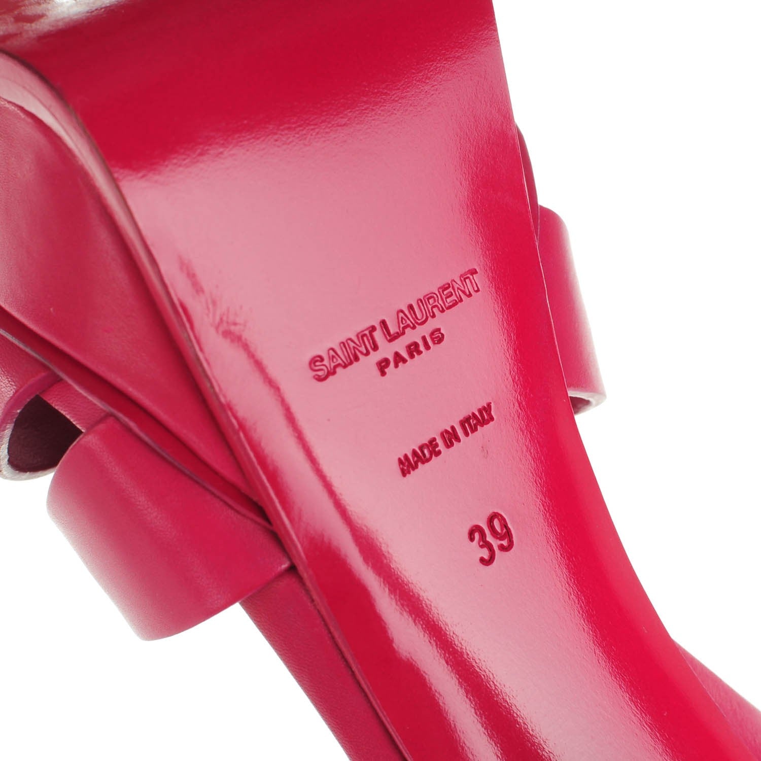 Saint Laurent Calfskin Tribute 105 Platform Sandals 39 Fuchsia 6 of 8