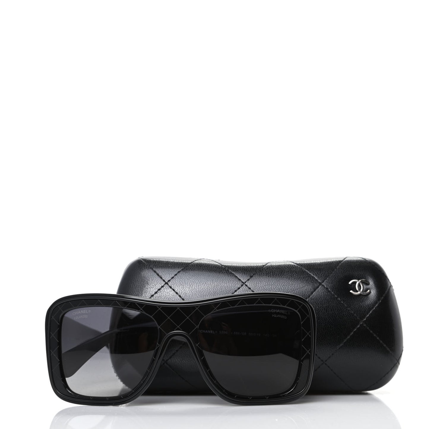 Acetate Polarized Rectangle Sunglasses 5395 Black
