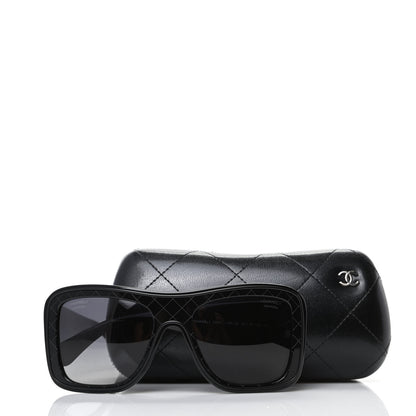 Chanel Acetate Polarized Rectangle Sunglasses 5395 Black 8 of 8