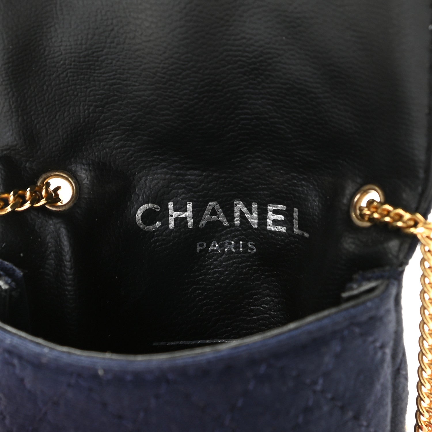 Chanel Jersey Quilted Micro Flap Bag Navy 5 of 9
