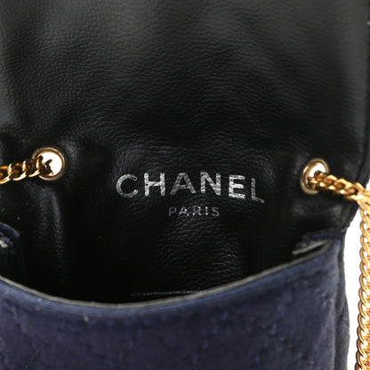 Chanel Jersey Quilted Micro Flap Bag Navy 5 of 9